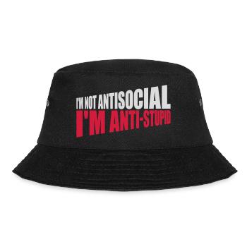 not antisocial anti stupid - Bucket Hat - black - Front - Lela (165cm)