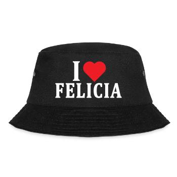 T-Shirt Ich liebe Felicia T-Shirt Geschenkidee - Bucket Hat - Schwarz - Vorne - Lela (165cm)