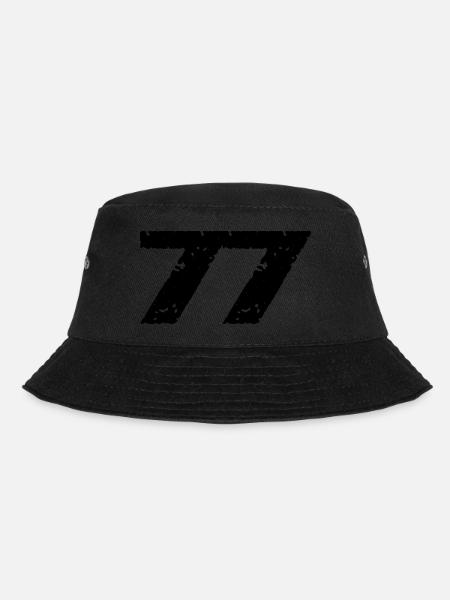 77 Zahl Trikot - Bucket Hat - Schwarz