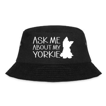 Yorkshire Terrier Yorkie Hund Geschenk - Bucket Hat - Schwarz - Vorne - Lela (165cm)