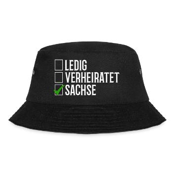 Sachsen Verheiratet Ledig - Bucket Hat - Schwarz - Vorne - Lela (165cm)
