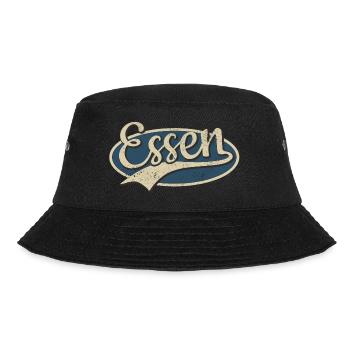 Essen Deutschland Vintage Typografie - Bucket Hat - Schwarz - Vorne - Lela (165cm)