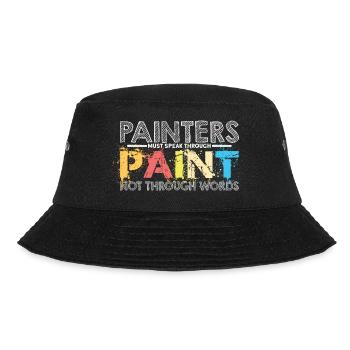 Painter - Maler Tshirt- Maler geschenk - Bucket Hat - Schwarz - Vorne - Lela (165cm)