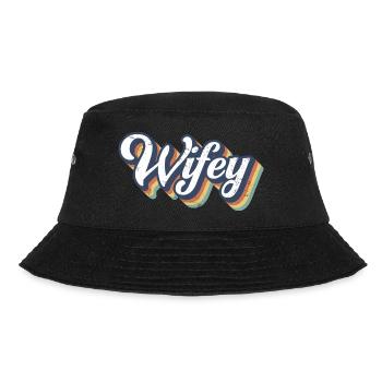 Retro Wifey Matching Couple Wedding Party Mariage - Bob - noir - Devant - Lela (165cm)