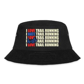 Trail Runner Running Jogging Jogger I Gift - Bucket Hat - black - Front - Lela (165cm)