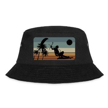 Kitesurfing Geschenkidee Wassersport Spass - Bucket Hat - Schwarz - Vorne - Lela (165cm)
