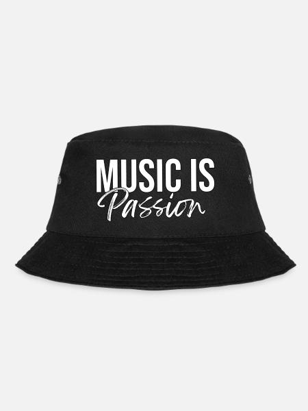 Music is passion - Bucket Hat - Schwarz