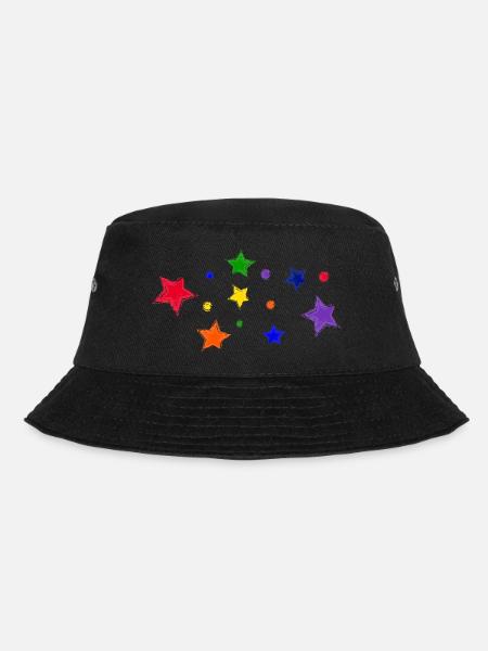 Sterne und Seifenblasen - Bucket Hat - Schwarz