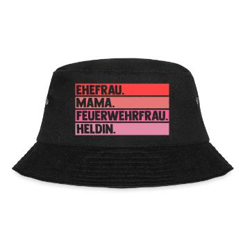 Feuerwehr Mama Mutter Feuerwehrfrau - Bucket Hat - Schwarz - Vorne - Lela (165cm)