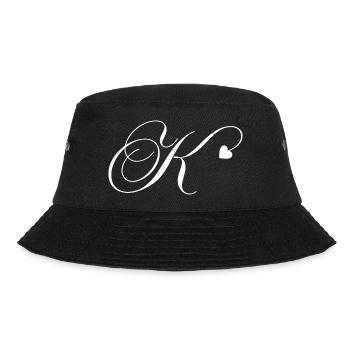 Letter k heart calligraphy - Bucket Hat - black - Front - Lela (165cm)