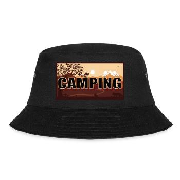 Cooles Camping in der Natur Design - Bucket Hat - Schwarz - Vorne - Lela (165cm)