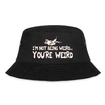 Ich bin nicht komisch Du bist seltsam Katze Papa Mama Meme - Bucket Hat - Schwarz - Vorne - Lela (165cm)