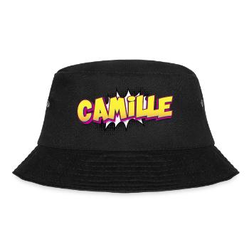 Camille Nom personnalisé Style BD Pop Art, - Bob - noir - Devant - Lela (165cm)