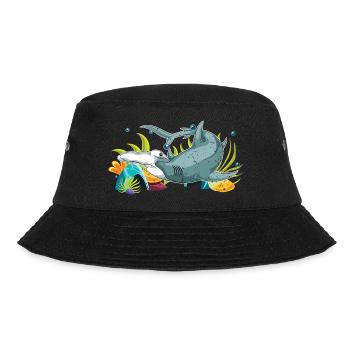 Ocean Animal Shark Gift Underwater Hammerhead Shark - Bucket Hat - black - Front - Lela (165cm)