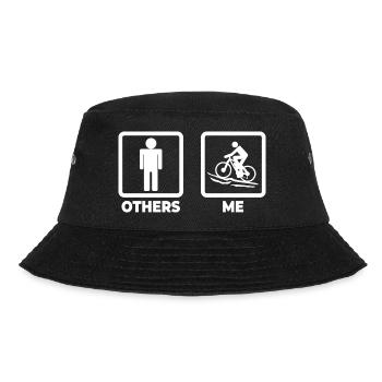 Mountainbiking Strichfiguren - Bucket Hat - Schwarz - Vorne - Lela (165cm)
