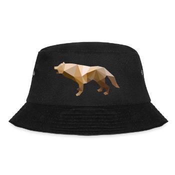Wilder Wolf Polygon Wilde Tier Wandern Natur Seele - Bucket Hat - Schwarz - Vorne - Lela (165cm)