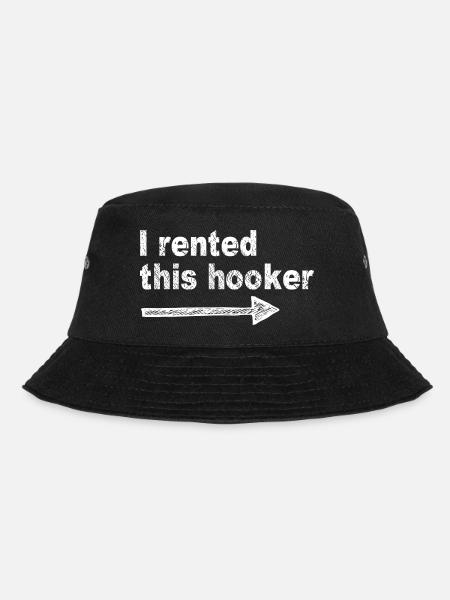 Offensive I Rented This Funny Adult Humor Saying - Bucket Hat - black