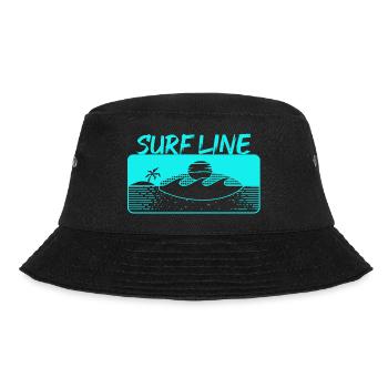 Surf-Linie1 - Bucket Hat - Schwarz - Vorne - Lela (165cm)