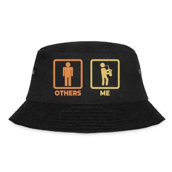 Lustige Saxophon Strichfiguren - Bucket Hat - Schwarz - Vorne - Lela (165cm)
