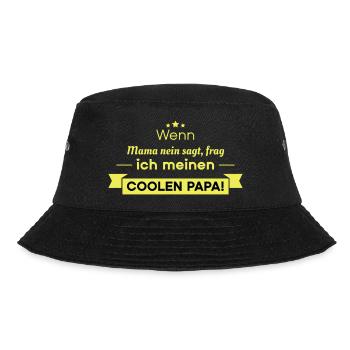 Cooler Papa Spruch - Bucket Hat - Schwarz - Vorne - Lela (165cm)