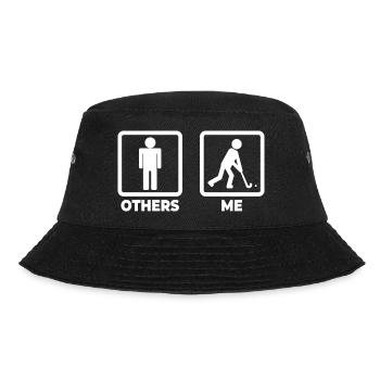 Hockeyspieler Strichmännchen - Bucket Hat - Schwarz - Vorne - Lela (165cm)