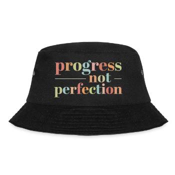 Progress instead of perfection Self-love - Bucket Hat - black - Front - Lela (165cm)