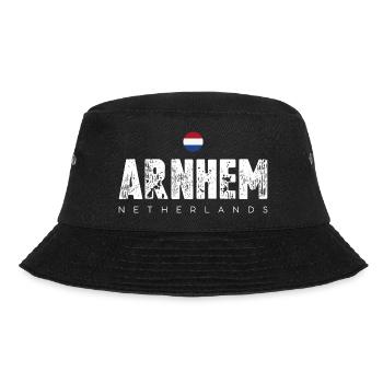 Arnhem Netherlands Distressed Text Logo - Bucket Hat - black - Front - Lela (165cm)