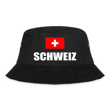 Schweiz Flagge Schweizerdeutsch Urlaub Geschenk - Bucket Hat - Schwarz - Vorne - Lela (165cm)