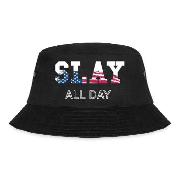 slay all day - independence day America - Bucket Hat - Schwarz - Vorne - Lela (165cm)