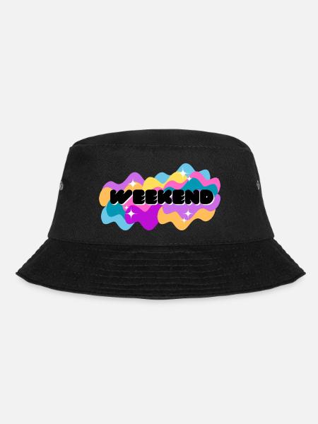 Weekend Vibes Shirt - Bucket Hat - Schwarz