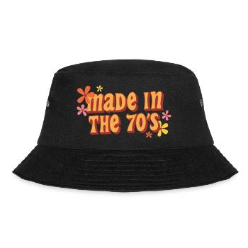 hergestellt in den 70er Jahren - Bucket Hat - Schwarz - Vorne - Lela (165cm)