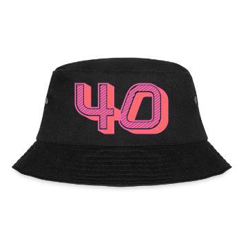 40. 40 JAHRE. 40. JAHRESTAG. 40-JÄHRIGES JUBILÄUM. - Bucket Hat - Schwarz - Vorne - Lela (165cm)