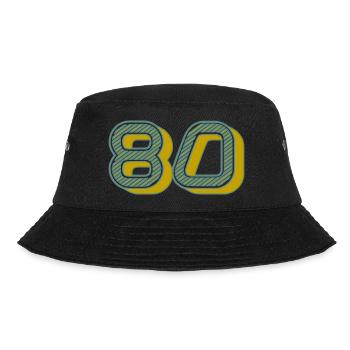 80. 80 JAHRE. 80. JAHRESTAG. 80-JÄHRIGES JUBILÄUM. - Bucket Hat - Schwarz - Vorne - Lela (165cm)