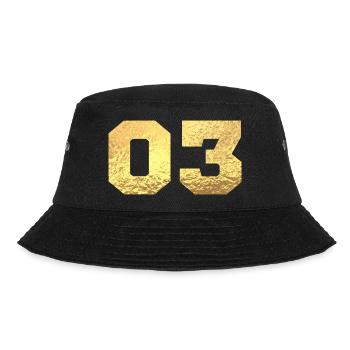 Number 3 Gold Glitter -3rd Anniversary - Bucket Hat - black - Front - Lela (165cm)