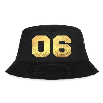 Number 6 Gold Glitter - 6th Anniversary - Bucket Hat - black - Front - Lela (165cm)
