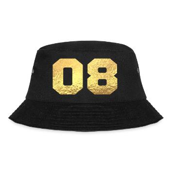 Number 8 Gold Glitter - 8th Anniversary - Bucket Hat - black - Front - Lela (165cm)