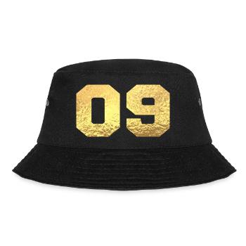 Number 9 Gold Glitter - 9th Anniversary - Bucket Hat - black - Front - Lela (165cm)