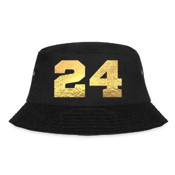 Nummer 24 Gold Glitter - 24. Jahrestag - Bucket Hat - Schwarz - Vorne - Lela (165cm)