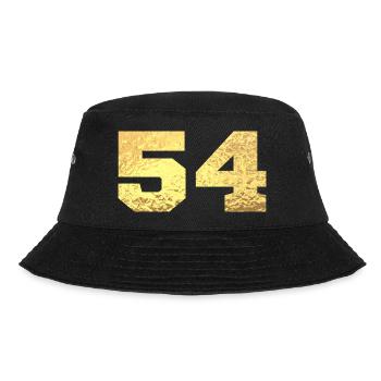 Nummer 54 Gold Glitter - 54. Jahrestag - Bucket Hat - Schwarz - Vorne - Lela (165cm)