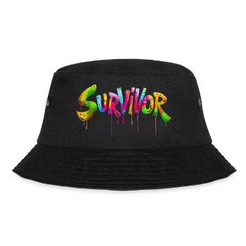 Überleben in Farbe - Bucket Hat - Schwarz - Vorne - Lela (165cm)