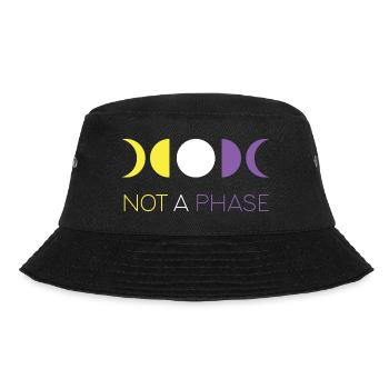 LGBTQ Pride Month - Keine Phase - Nicht-binär - Bucket Hat - Schwarz - Vorne - Lela (165cm)