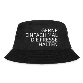 Shut up white - Bucket Hat - black - Front - Lela (165cm)