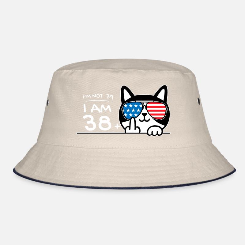 Ich bin nicht 39, ich bin 38 plus 1 Mittelfinger Katzenflipp Bucket Hat