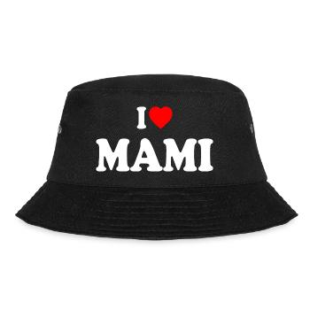I love mami - Bucket Hat - Schwarz - Vorne - Lela (165cm)