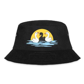 Drei süße schwimmende Babyschwäne - Bucket Hat - Schwarz - Vorne - Lela (165cm)