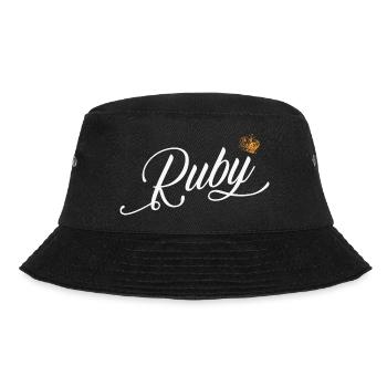 Ruby Custom Name für Frauen Kinder Kleinkinder - Ruby - Bucket Hat - Schwarz - Vorne - Lela (165cm)