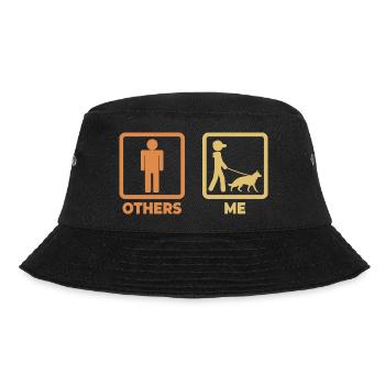 Schäferhund Strichmännchen - Bucket Hat - Schwarz - Vorne - Lela (165cm)