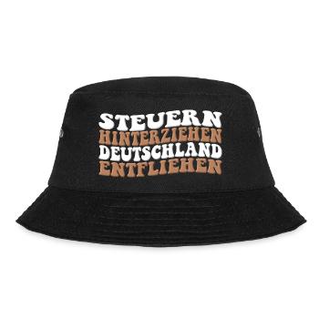 Steuern hinterziehen Deutschland entfliehen - Bucket Hat - Schwarz - Vorne - Lela (165cm)
