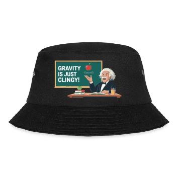 Lustiges Physik-Design – Gravity is just clingy - Bucket Hat - Schwarz - Vorne - Lela (165cm)