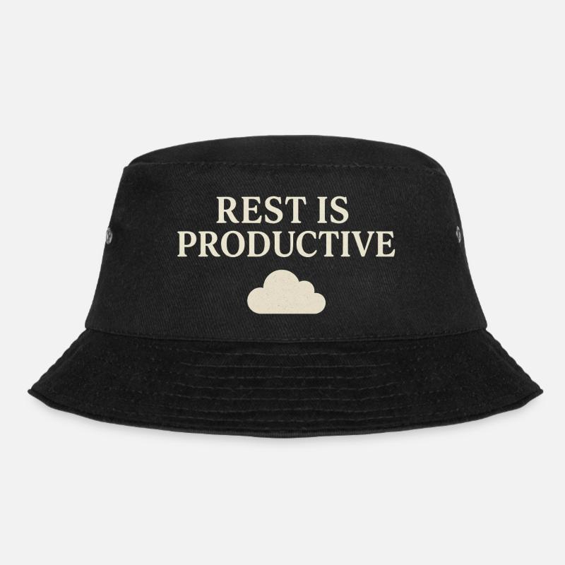 Rest is Productive Typography - Bucket Hat - black